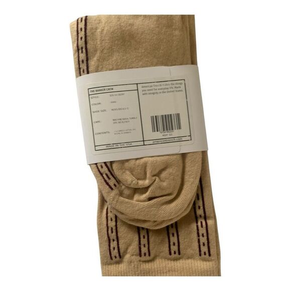 American Trench The Banker Crew Socks Khaki – Universal Fit 7–12, Made in USA - Picture 2 of 3